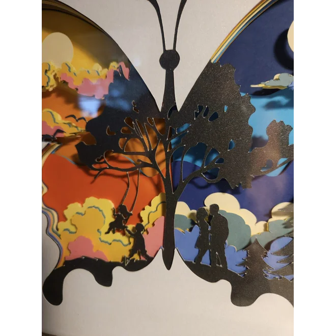 Additional Image for Butterfly Night & Day 8x8 3D Shadow Box Art