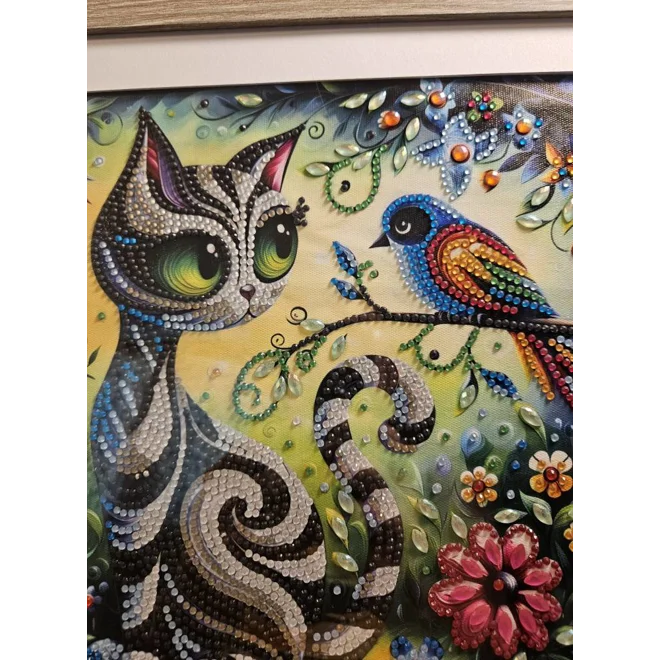 Additional Image for Anime Cat 12x12 Framed Rhinestone Art