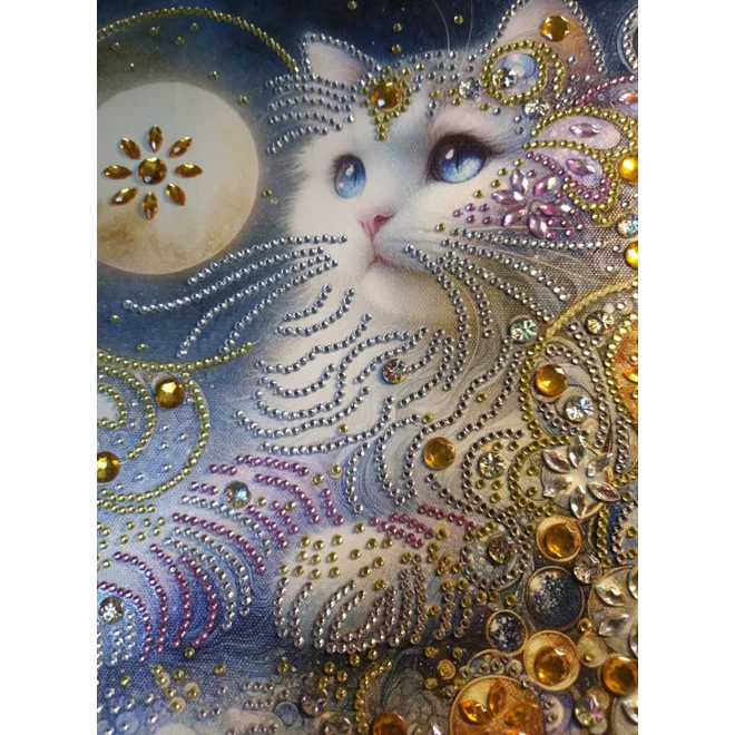 Additional Image for Cat In the Moonlight 12x12 Framed Rhinestone Art