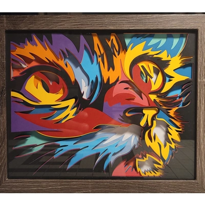 My Cat of Many Colors 8x10 3-D Shadow Box