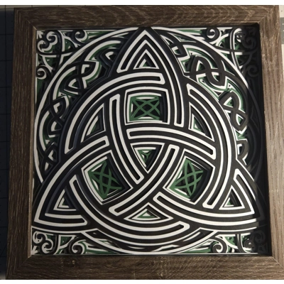 Celtic Knot Green 8x8 3D Shadow Box Art