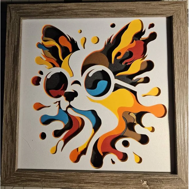 Additional Image for Cool Chihuahua Paint Splash 8x8 3D Art