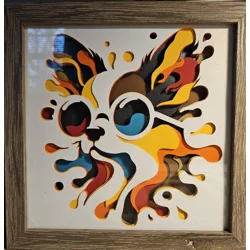 Cool Chihuahua Paint Splash 8x8 3D Art