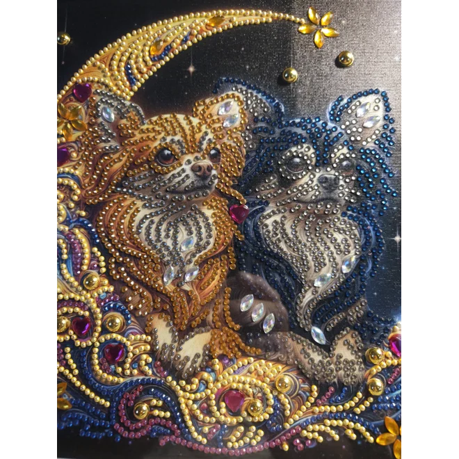 Additional Image for Chihuahua Duo 12x12 Framed Rhinestone Art