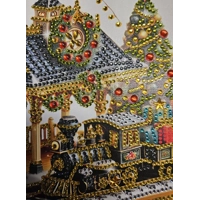 Christmas Train 12x12 Framed Rhinestone Art