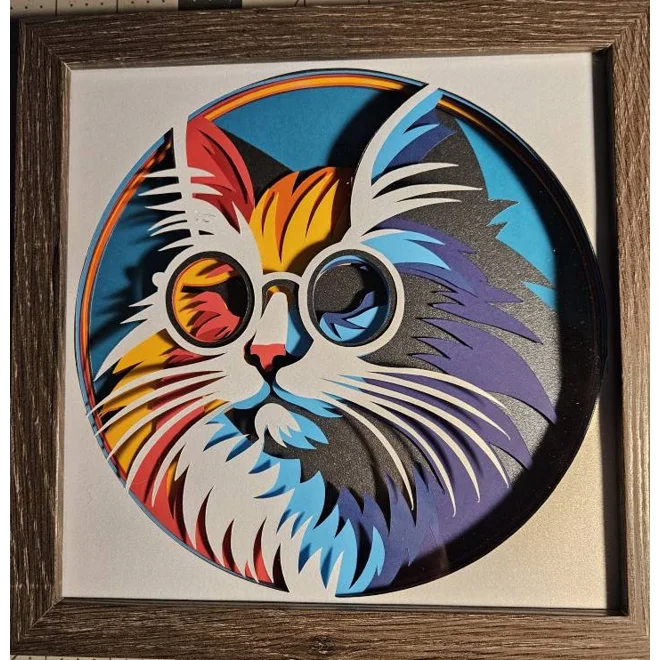 Additional Image for Cool Cat Paint Splash 8x8 3D Art