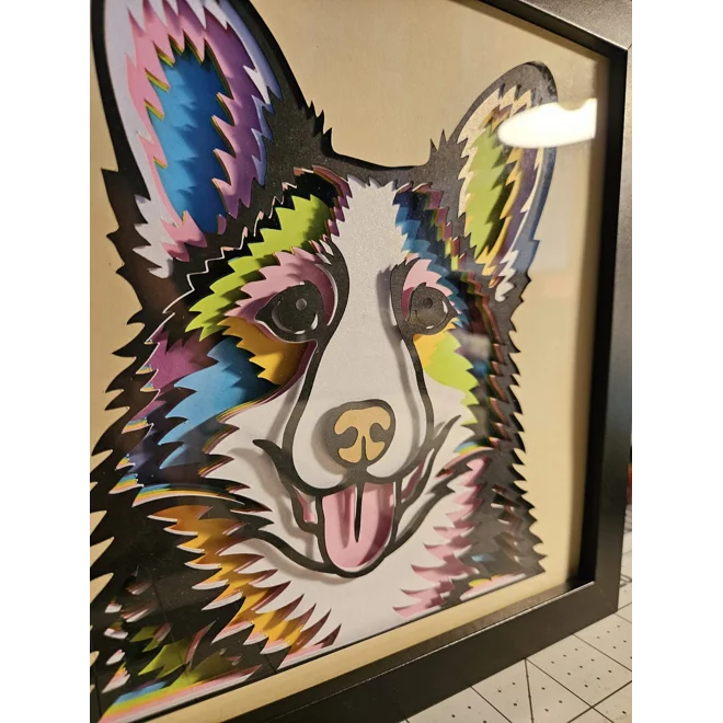 Additional Image for Corgi Bright Colors 8x8 3D Shadow Box Art
