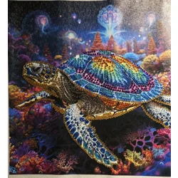 Cosmic Turtle 12x12 Framed Rhinestone Art