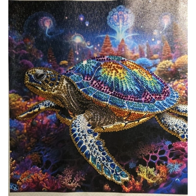 Cosmic Turtle 12x12 Framed Rhinestone Art