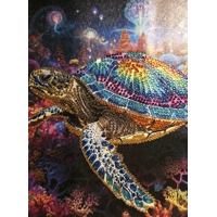 Cosmic Turtle 12x12 Framed Rhinestone Art