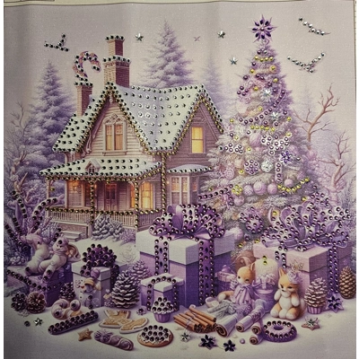 Country Christmas 12x12 Framed Rhinestone Art