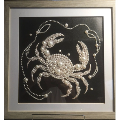 Crab Pearls 12x12 Framed Art