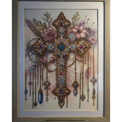 Cross 12x16 Framed Rhinestone Art
