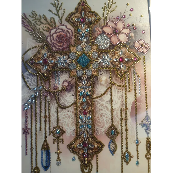 Additional Image for Cross 12x16 Framed Rhinestone Art