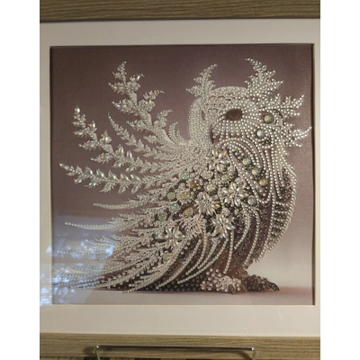 Crystal Owl 12x12 Framed Rhinestone Art Crystal Owl 12x12 Framed Rhinestone Art