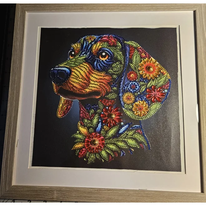 product Image for Dachshund Mosaic 12x12 Framed Rhinestone Art