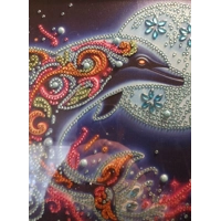 Dolphin Dreams 12x12 Framed Rhinestone Art