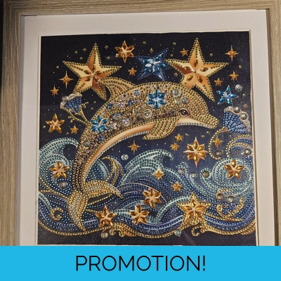 Dolphin Gold 12x12 Framed Rhinestone Art Dolphin Gold 12x12 Framed Rhinestone Art