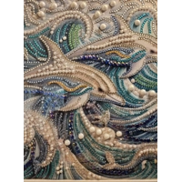 Dolphins 12x12 Framed Rhinestone Art