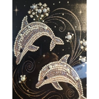 Dolphins in Pearls 12x16 Framed Art