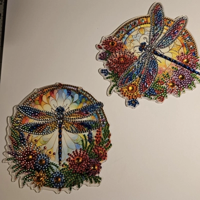 Pair of Dragonflies Hanging Rhinestone Art