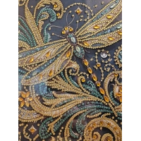 Festive Dragonfly 12x12 Framed Rhinestone Art