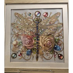 Jeweled Dragonfly 12x12 Framed Rhinestone Art