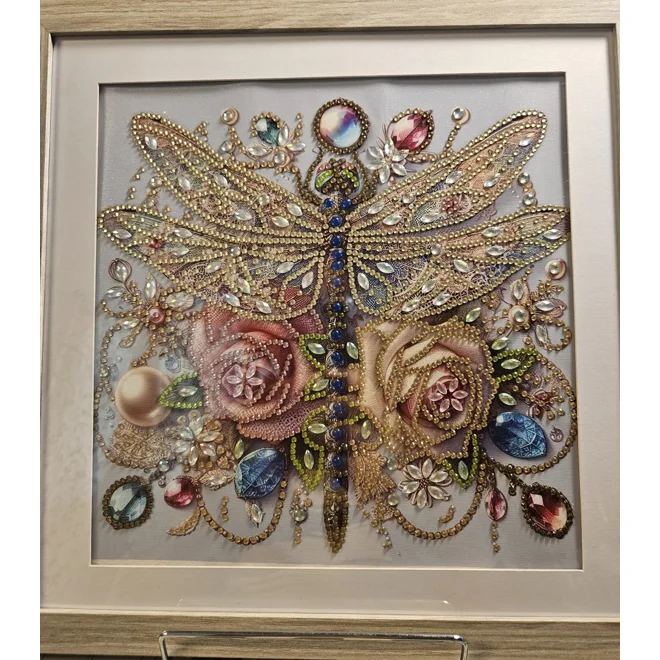 product Image for Jeweled Dragonfly 12x12 Framed Rhinestone Art