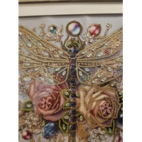 Jeweled Dragonfly 12x12 Framed Rhinestone Art