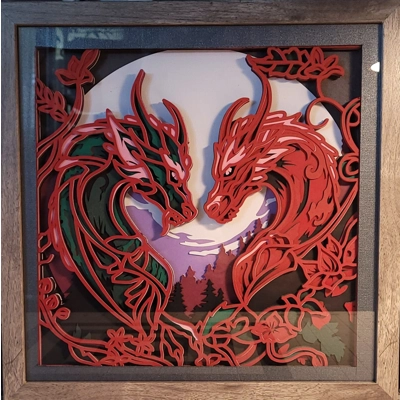 Dragon Love 12x12 3D Shadow Box