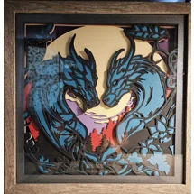 Dragon Love in Teal 12x..