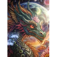 Dragon Moonlight 12x12 Framed Rhinestone Art