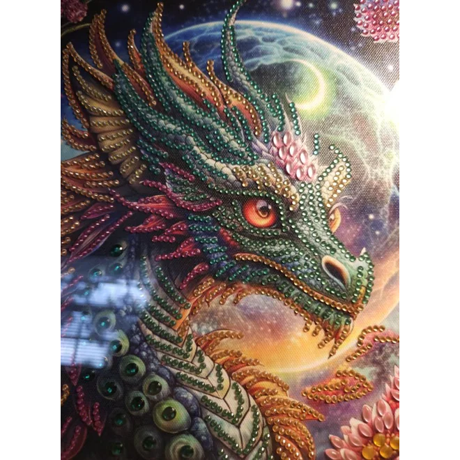 Additional Image for Dragon Moonlight 12x12 Framed Rhinestone Art
