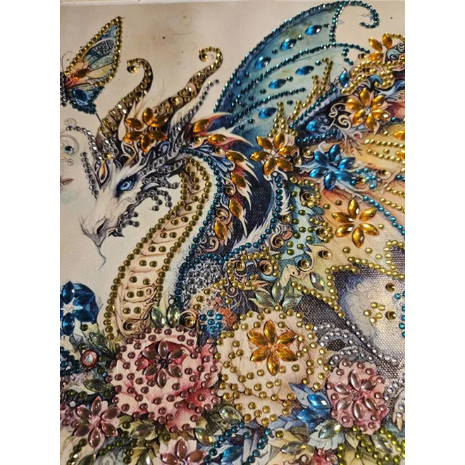 Additional Image for Dragon Pastels 12x12 Framed Rhinestone Art