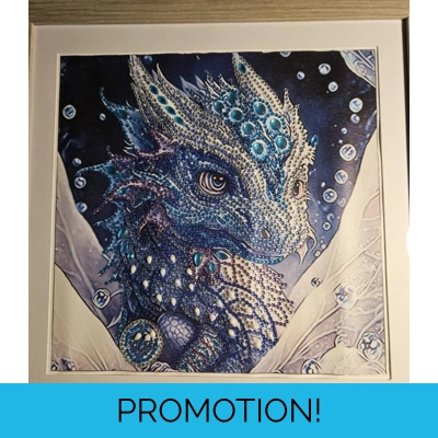 Blue Dragon Profile 12x12 Framed Rhinestone Art Blue Dragon Profile 12x12 Framed Rhinestone Art