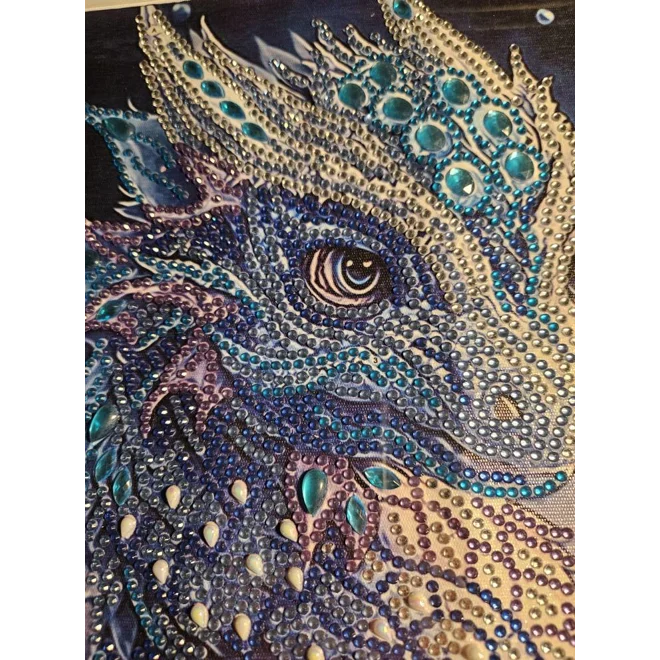 Additional Image for Blue Dragon Profile 12x12 Framed Rhinestone Art
