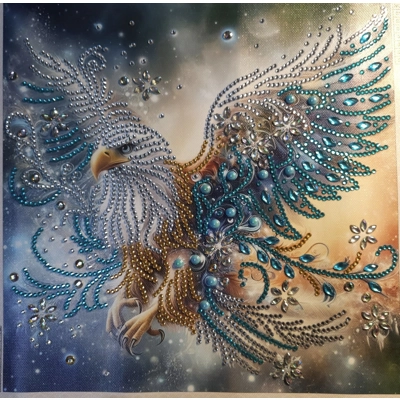 American Bald Eagle 12x12 Framed Rhinestone Art