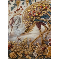 Antique Style Egret 12x12 Framed Rhinestone Art