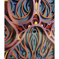 Electric Paw Print 8x8 3D Shadow Box Art