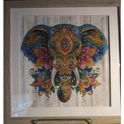 Elephant Mandala 12x12 Rhinestone Art