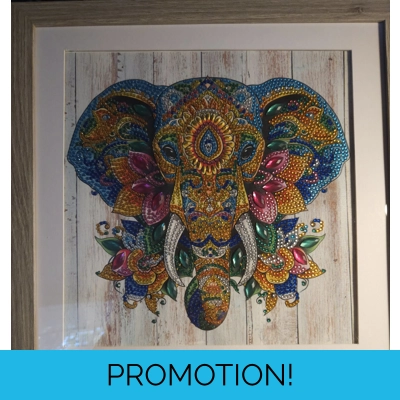 Elephant Mandala 12x12 Rhinestone Art Elephant Mandala 12x12 Rhinestone Art