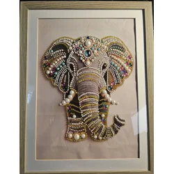 Elephant Mixed Media 12x16 Framed Art