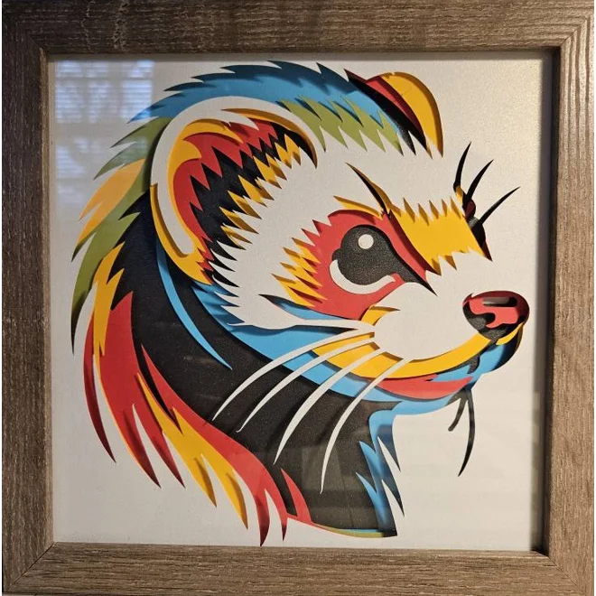 Additional Image for Ferret Paint Splash 8x8 3D Art