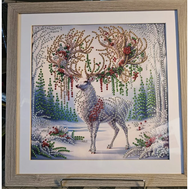 product Image for Festive Reindeer 12x12 Framed Rhinestone Art