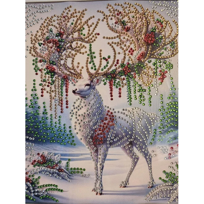 Additional Image for Festive Reindeer 12x12 Framed Rhinestone Art