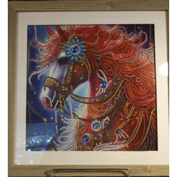 Fire Horse 12x12 Framed Rhinestone Art
