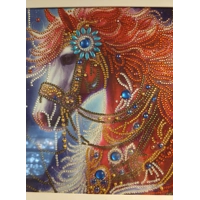 Fire Horse 12x12 Framed Rhinestone Art