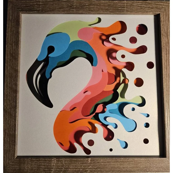 product Image for Flamingo Paint Splash 8x8 3D Art