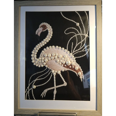 Flamingo Pearls 12x16 Framed Art