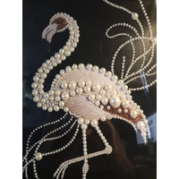 Flamingo Pearls 12x16 Framed Art